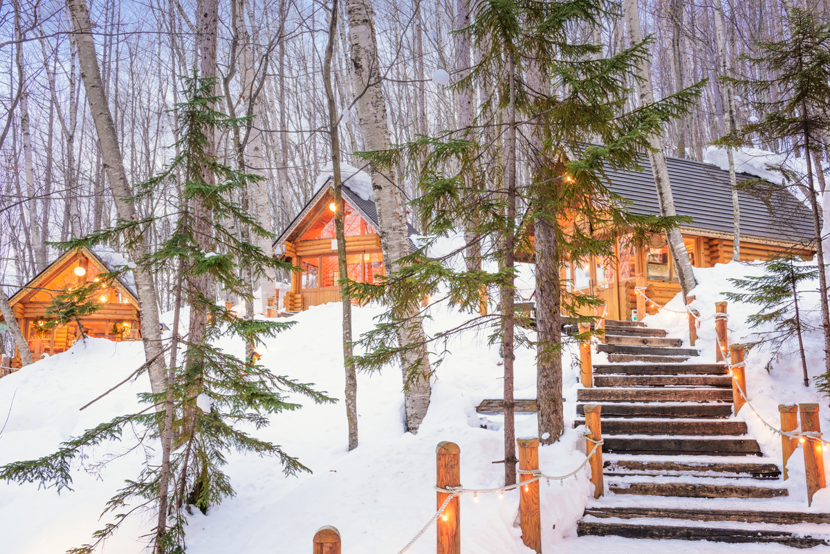 Furano, Hokkaido, Japan winter cabins